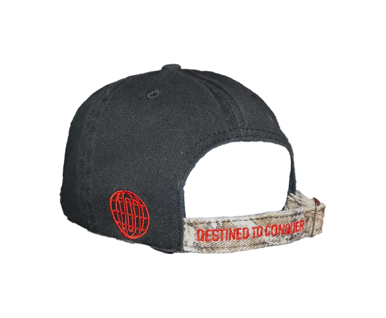 THE CONQUEROR DAD CAP (BLACK AND MOSSY OAK)