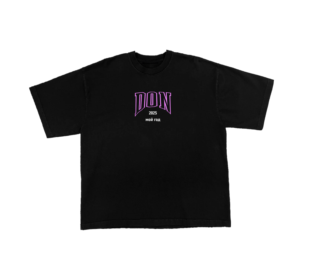 MY YEAR TEE 2025 (BLACK) (PINK AND WHITE PRINT)
