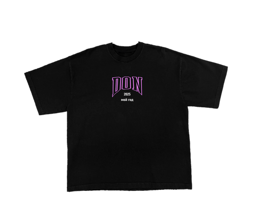 MY YEAR TEE 2025 (BLACK) (PINK AND WHITE PRINT)