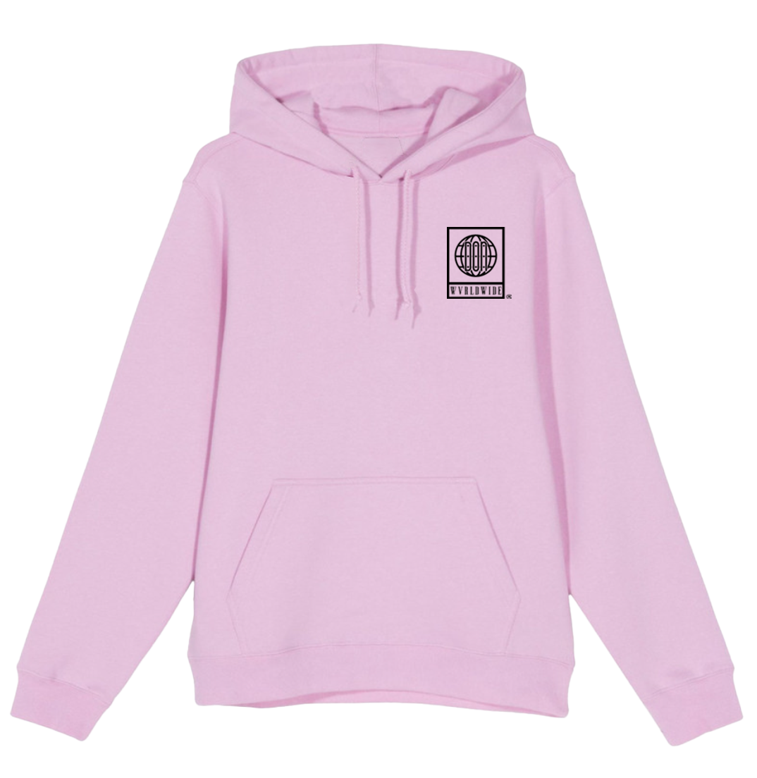 THE MOTTO PULL OVER HOODIE (BABY PINK) (BLACK PRINT) (LIMITED TIME)