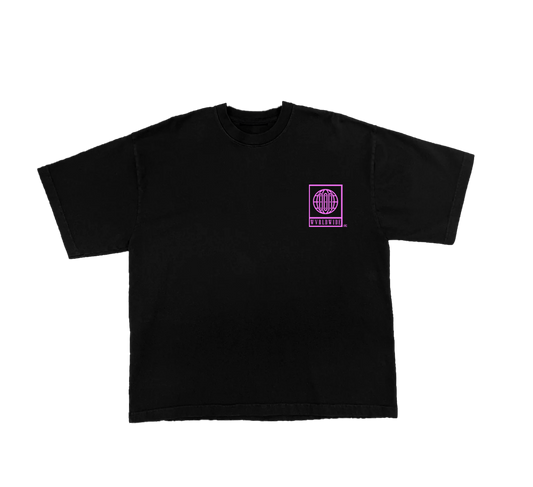 THE MOTTO TEE (BLACK) (PINK PRINT)