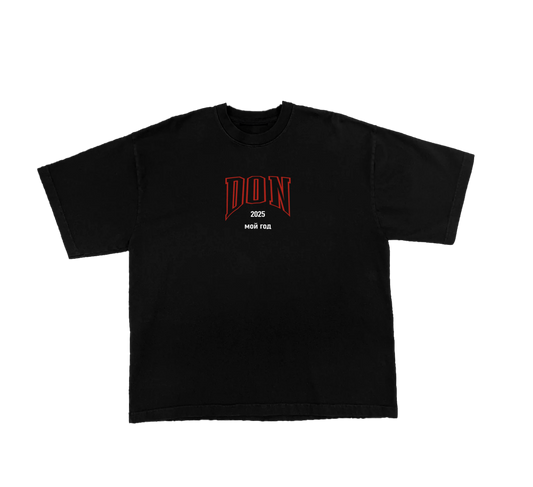 MY YEAR TEE 2025 (BLACK) (RED AND WHITE PRINT)