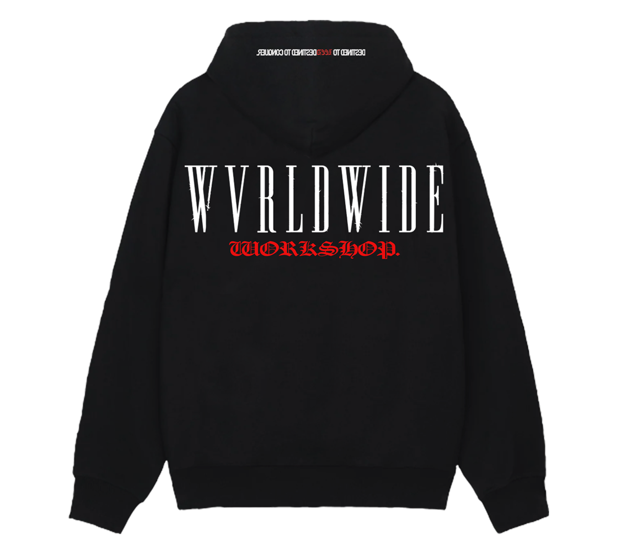 DESTINED TO LEED HOODIE (DON X LEED WORKSHOP) (LIMITED TIME) (WHITE & RED PRINT)