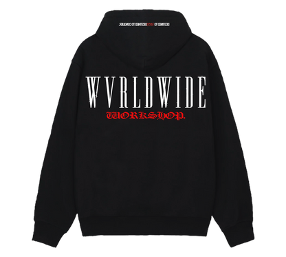 DESTINED TO LEED HOODIE (DON X LEED WORKSHOP) (LIMITED TIME) (WHITE & RED PRINT)