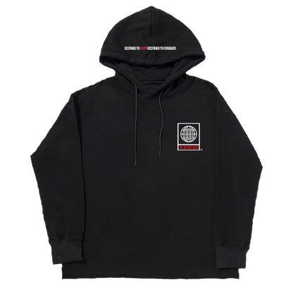 DESTINED TO LEED HOODIE CROPPED (DON X LEED WORKSHOP) (LIMITED TIME) (WHITE & RED PRINT)