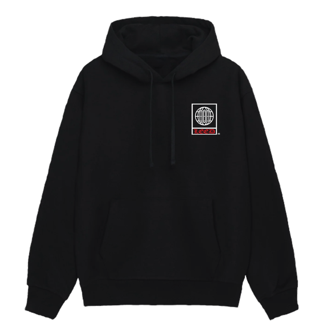 DESTINED TO LEED HOODIE (DON X LEED WORKSHOP) (LIMITED TIME) (WHITE & RED PRINT)