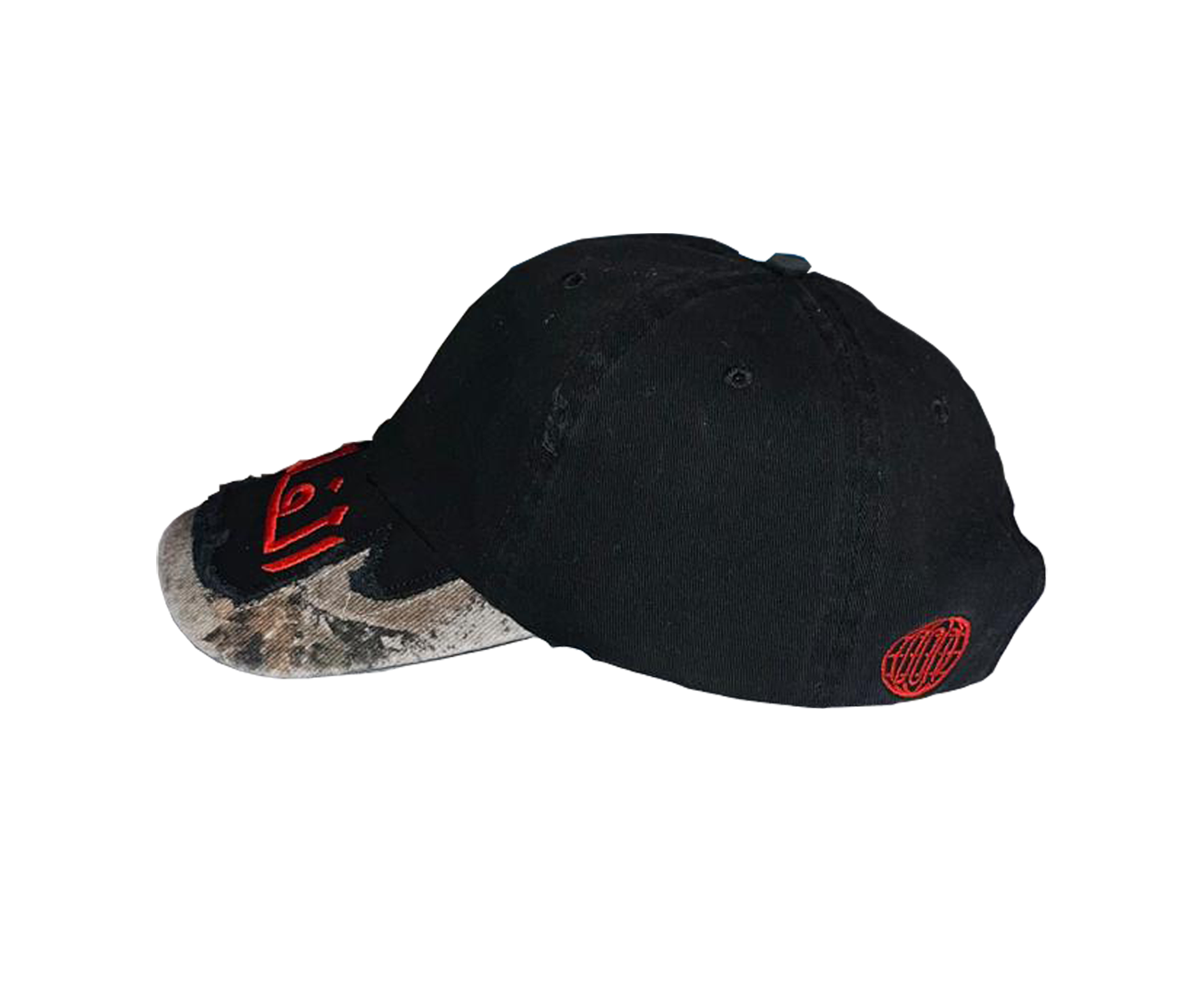 THE CONQUEROR CAP (BLACK AND MOSSY OAK)