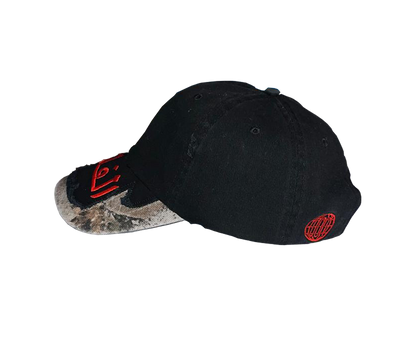 THE CONQUEROR CAP (BLACK AND MOSSY OAK)