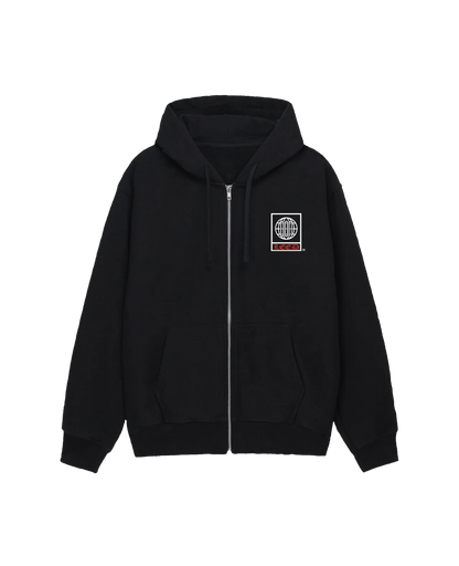 DESTINED TO LEED ZIP UP HOODIE (DON X LEED WORKSHOP) (LIMITED TIME) (WHITE & RED PRINT)