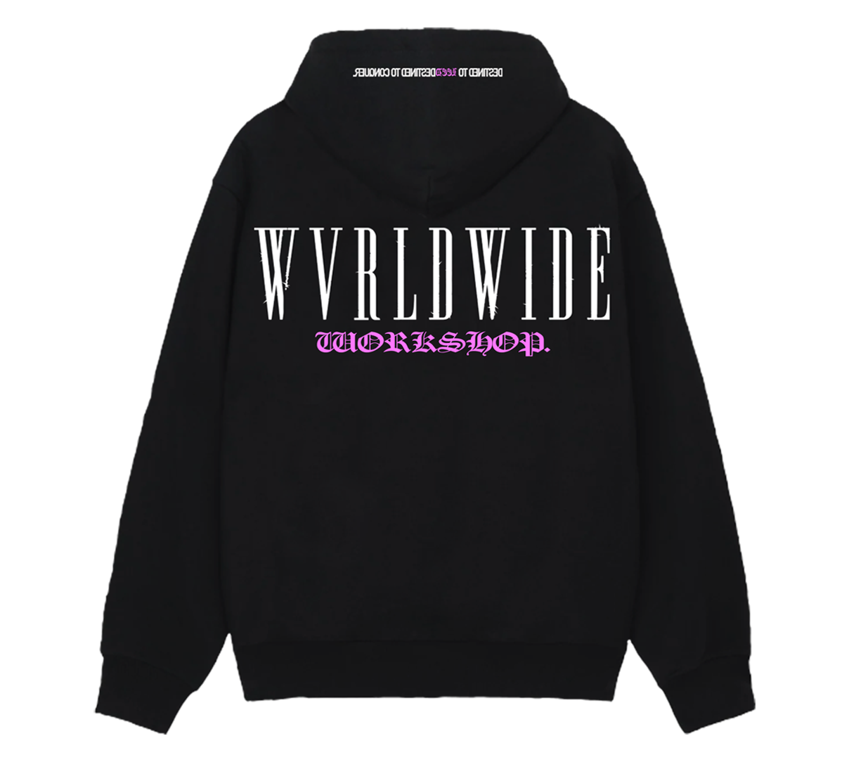 DESTINED TO LEED HOODIE (DON X LEED WORKSHOP) (LIMITED TIME) (WHITE & PINK PRINT)