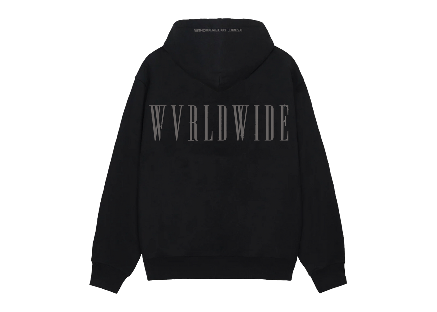 THE MOTTO ZIP UP HOODIE (BLACK) (CHARCOAL PRINT)