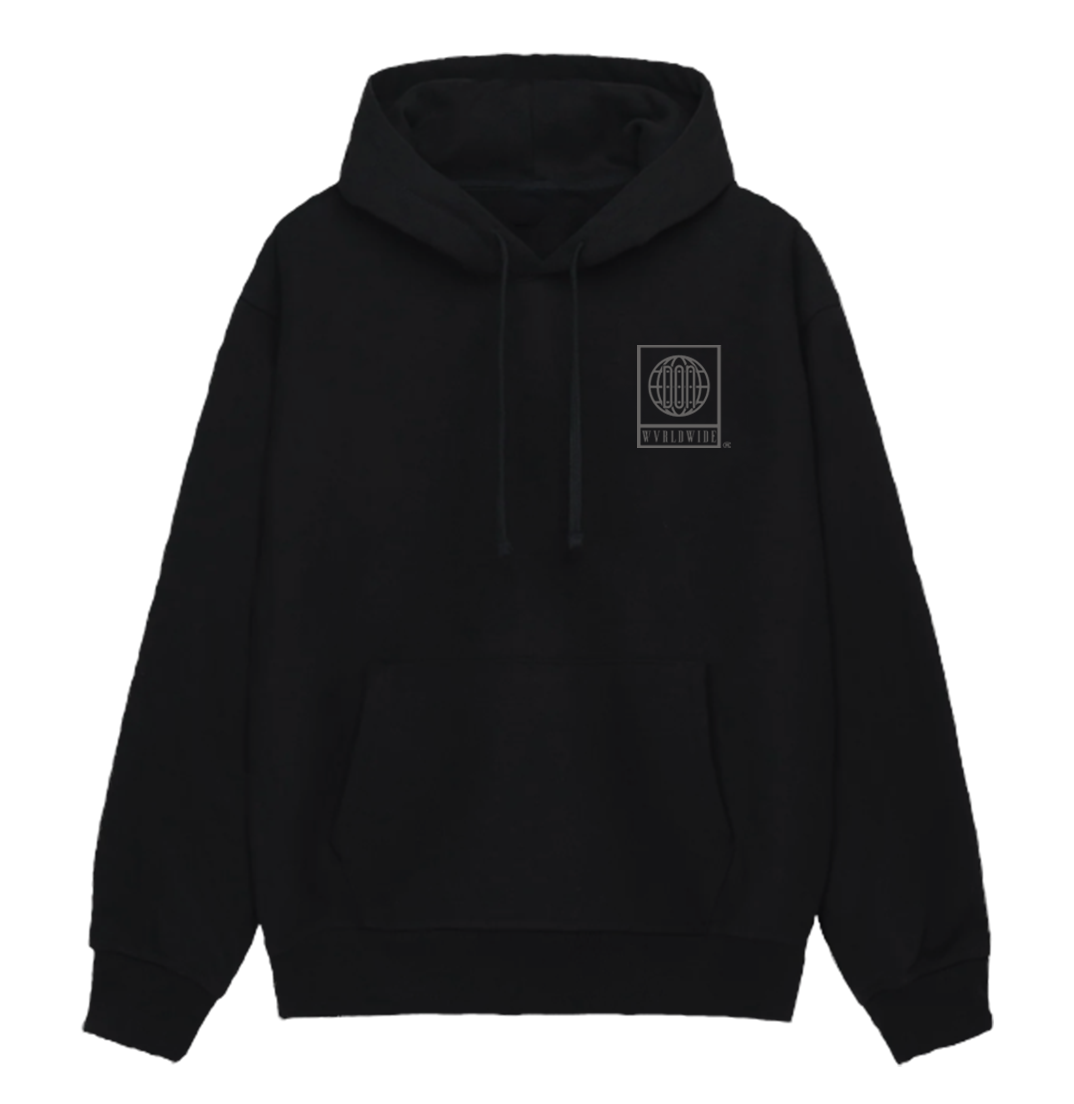 THE MOTTO PULL OVER HOODIE (BLACK) (CHARCOAL PRINT)