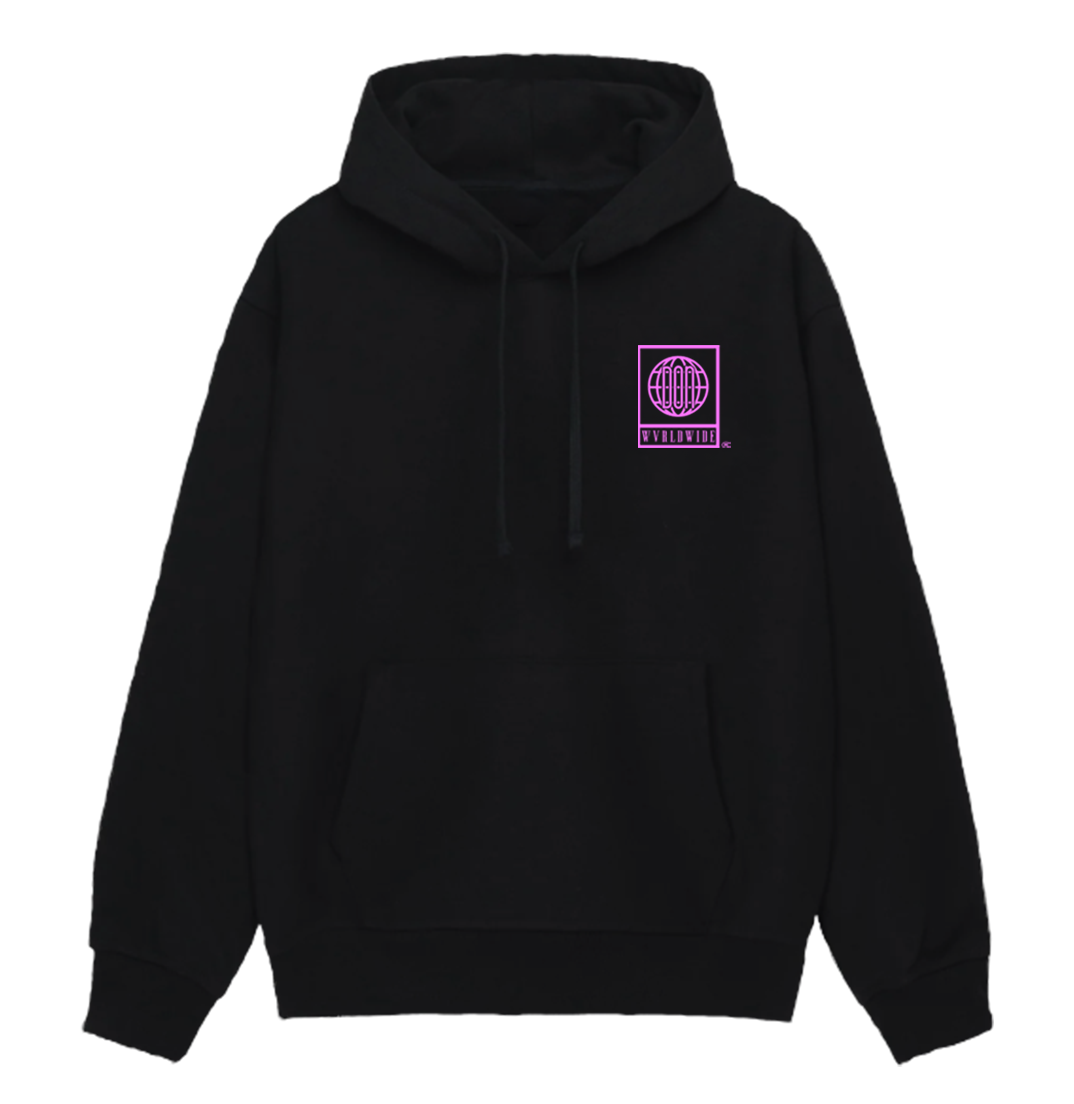THE MOTTO PULL OVER HOODIE (BLACK) (PINK PRINT)