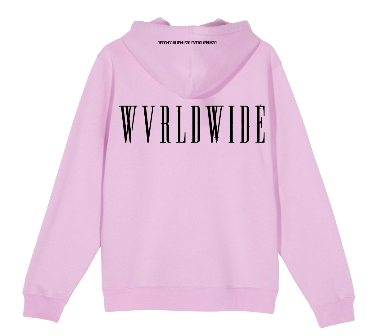 THE MOTTO PULL OVER HOODIE (BABY PINK) (BLACK PRINT) (LIMITED TIME)