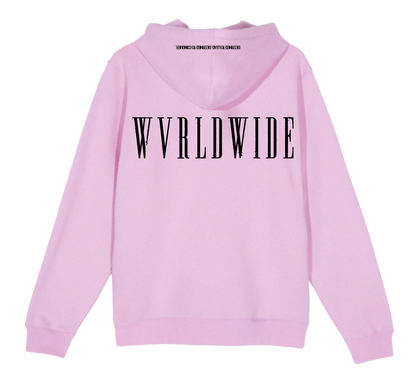 THE MOTTO PULL OVER HOODIE (BABY PINK) (BLACK PRINT) (LIMITED TIME)
