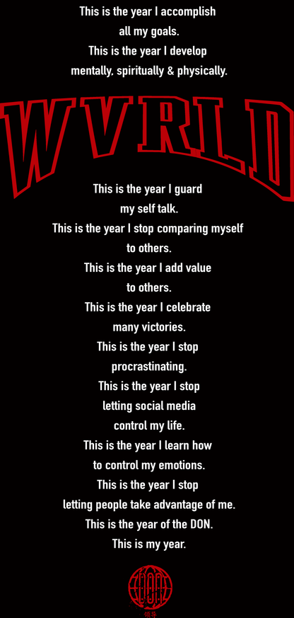 MY YEAR TEE 2025 (BLACK) (RED AND WHITE PRINT)