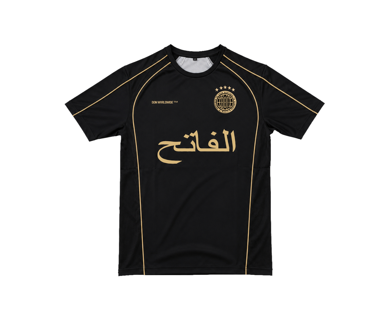 THE CONQUEROR FOOTBALL TEE (BLACK) (GOLD DETAILS)