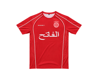 THE CONQUEROR FOOTBALL TEE (RED) (WHITE DETAILS)