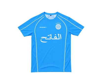 THE CONQUEROR FOOTBALL TEE (SKY BLUE) (WHITE DETAILS)