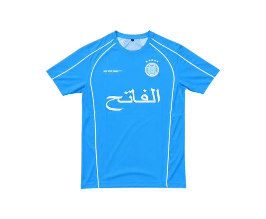 THE CONQUEROR FOOTBALL TEE (SKY BLUE) (WHITE DETAILS)