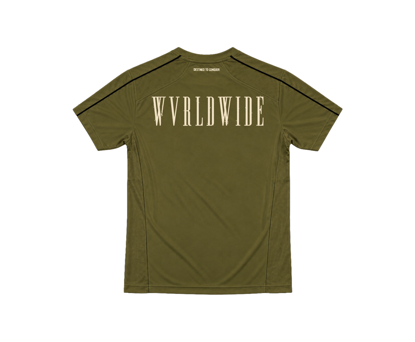 THE CONQUEROR FOOTBALL TEE (ARMY GREEN) (BLACK AND OFF-WHITE DETAILS)