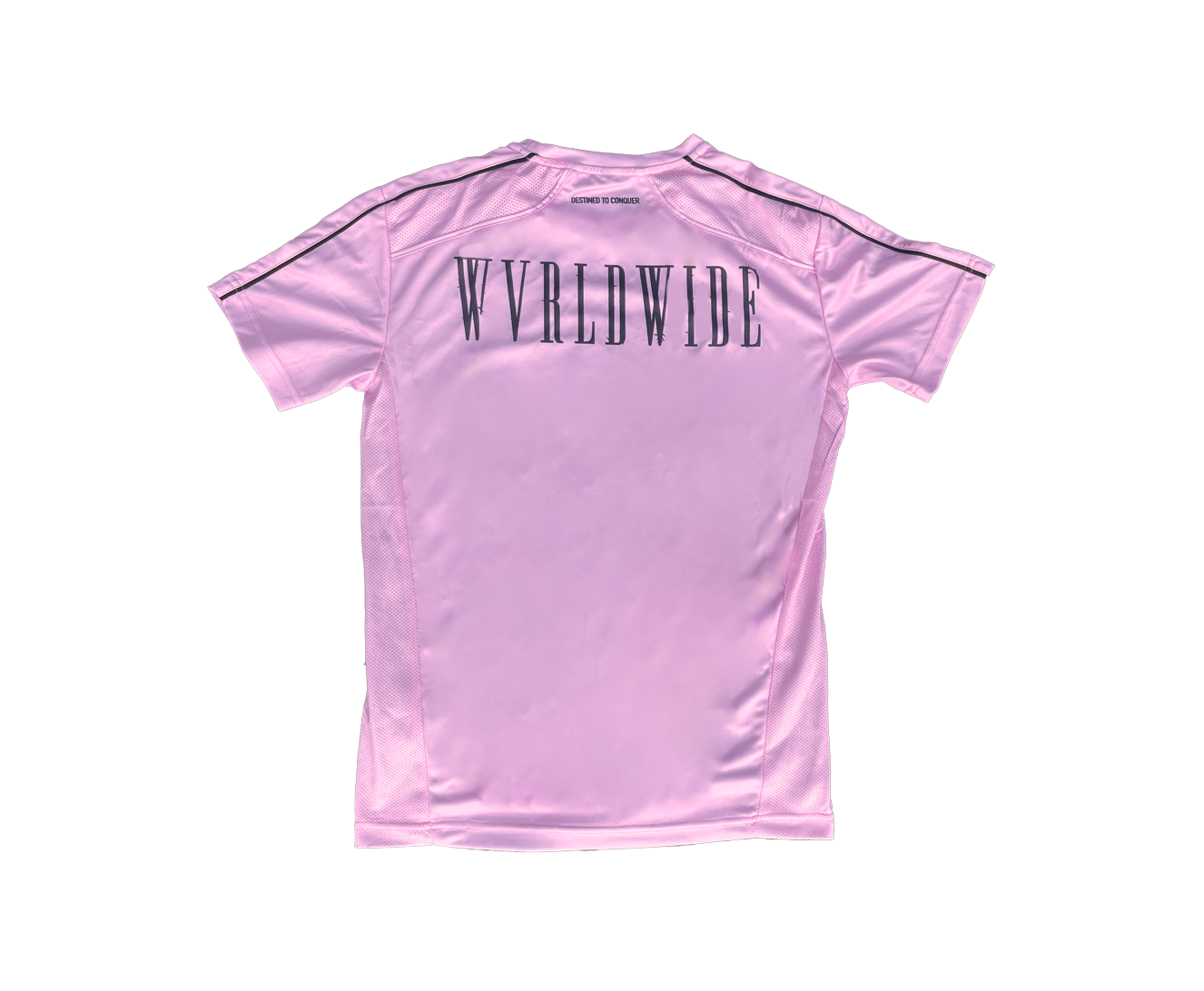 THE CONQUEROR FOOTBALL TEE (PINK) (BLACK DETAILS)