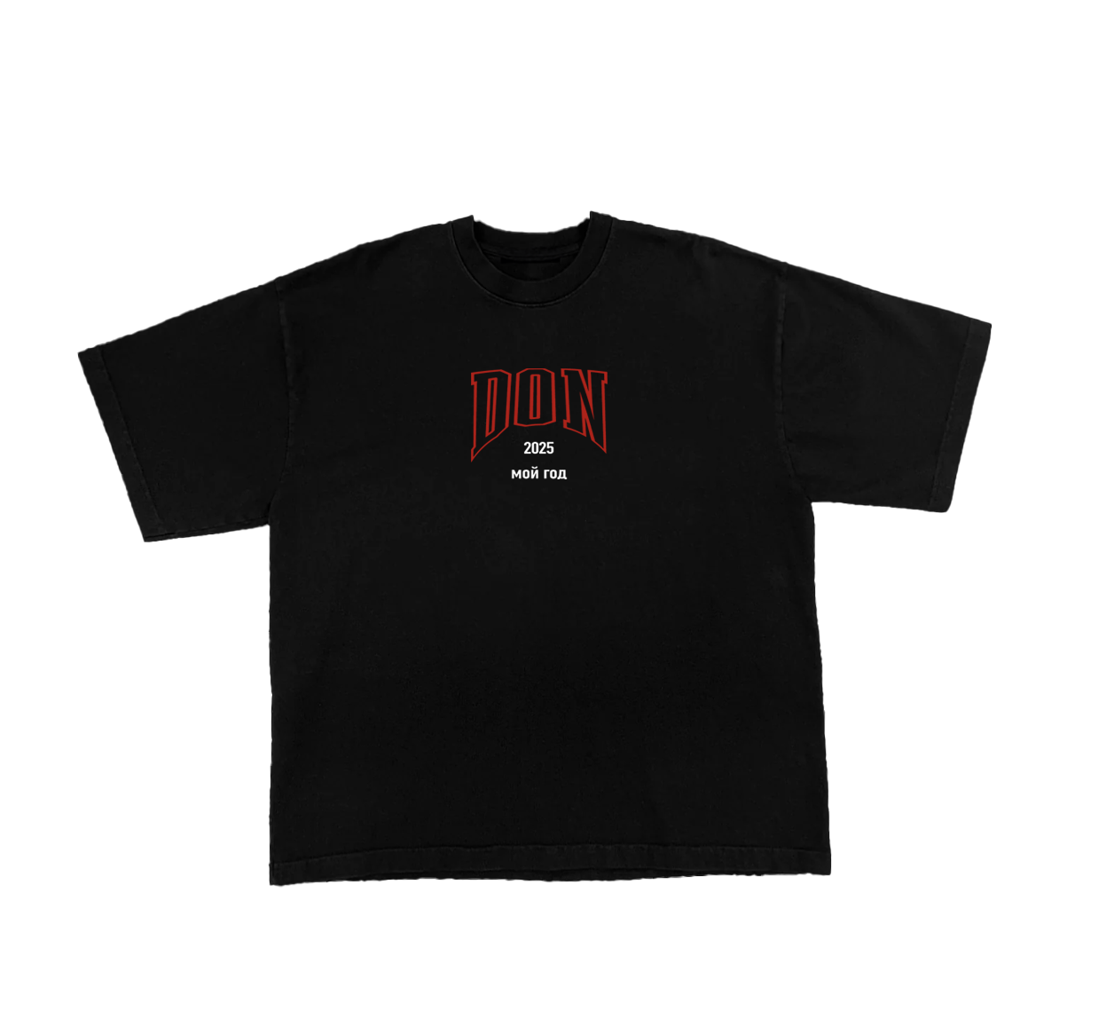 MY YEAR TEE 2025 (BLACK) (RED AND WHITE PRINT)