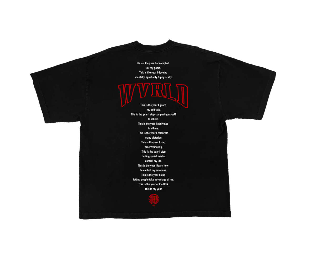 MY YEAR TEE 2025 (BLACK) (RED AND WHITE PRINT)