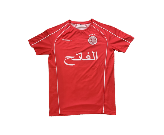 THE CONQUEROR FOOTBALL TEE (RED) (WHITE DETAILS)