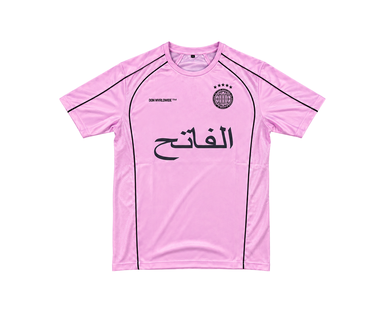 THE CONQUEROR FOOTBALL TEE (PINK) (BLACK DETAILS)
