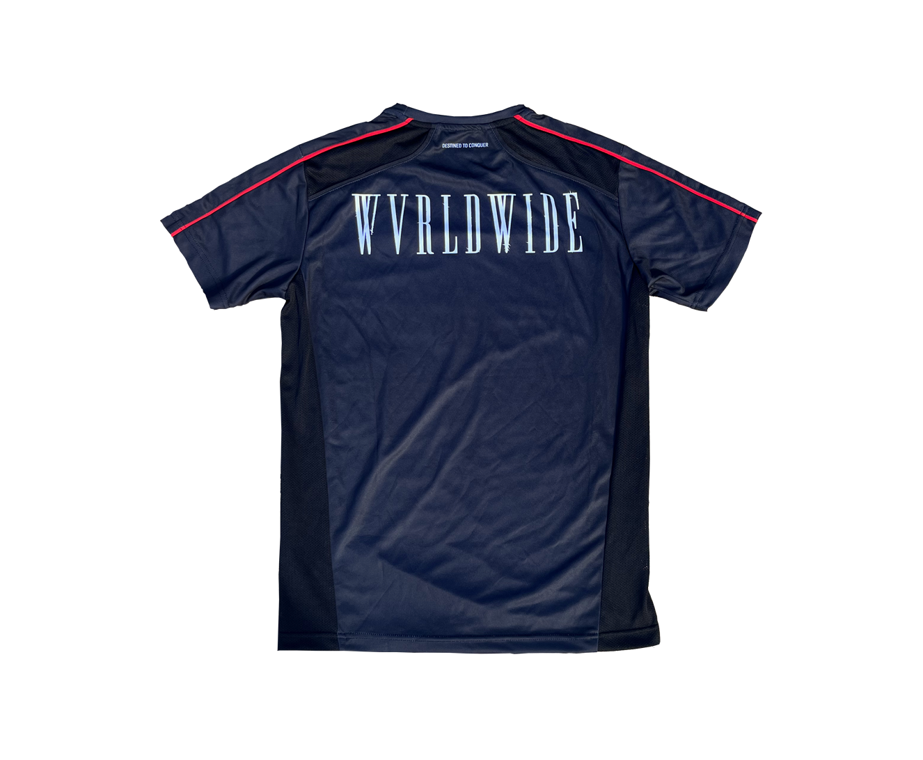 THE CONQUEROR FOOTBALL TEE (BLACK) (RED AND WHITE DETAILS)