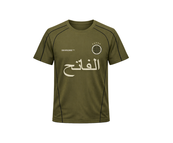 Conqueror Football Tee — Army Green